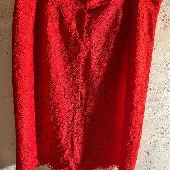 CeCe Red Pencil Midi Skirt for Night Out - Picture 1 of 11